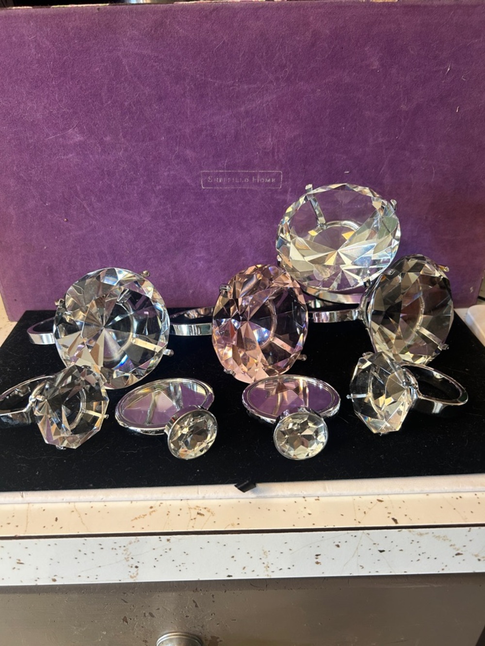 Sheffield Home Faceted Crystal Rings Bundle of Eight